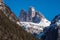 Tre Cime di Lavaredo in Winter, Three Peaks in the Sexten Alps