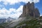 Tre Cime view on mountains Unesco Heritage Dolomites