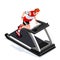 Treadmill Gym Class Working Out. Gym Equipment Treadmill Running Athlete Runners Working Out Gym Class. 3D Flat Isometric Marathon