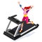 Treadmill Gym Class Working Out. Gym Equipment Treadmill Running Athlete Runners Working Out Gym Class. 3D Flat Isometric Marathon