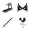 Treadmill, mass and other web icon in black style. sword, weathercock icons in set collection.
