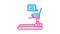 treadmill and remote work color icon animation