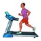Treadmill, sports equipment for training. fitness room