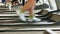 Treadmills in gym hall.