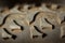 Treads macro. Close up of mountain bike tire with dirt and grit. Shallow depth of field.