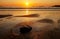 Trearddur Bay Beach at sunset