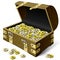 Treasure chest with coins