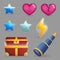 Treasure chest contents game icons