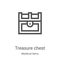 treasure chest icon vector from medieval items collection. Thin line treasure chest outline icon vector illustration. Linear