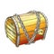 Treasure Chest With Padlock Color Vector