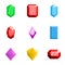 Treasure icons set, flat style