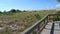 Treasure Island beach POV walking wooden walkway to beach slow motion