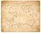Treasure medieval map page isolated