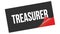 TREASURER text on black red sticker stamp