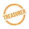 TREASURER text written on orange grungy round stamp