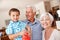 Treasuring every moment with their grandson. a little boy with his grandparents.