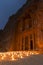 The Treasury, Petra By Night. An Ancient City of Petra, Al Khazne