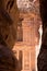 The treasury which is cut down in the rock in the ancient city of Petra in Jordan