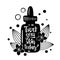 Treat your skin today - hand drawn lettering phrase in a essence bottle shape.