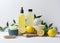 treatment bottle spa lime natural body lemon organic oil skincare. Generative AI.