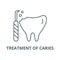 Treatment of caries vector line icon, linear concept, outline sign, symbol