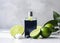 treatment natural spa organic oil bottle lemon skincare lime body. Generative AI.