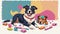 Treats Galore A Colorful Tribute to National Dog Day.AI Generated