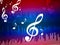 Treble Clef Background Shows Digital Audio Notes