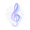 Treble clef blue pink color