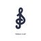 treble clef icon on white background. Simple element illustration from music and media concept