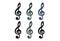 treble clef on multy color icon