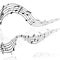 Treble clef musical signs on a white background