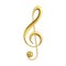 Treble Clef Musical Symbol Golden Color Vector