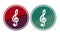 treble clef on red and green color icon