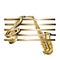Treble clef stave 3D gold and saxophone