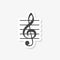 Treble Clef sticker, Musical key, simple vector icon