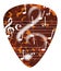 Treble Clef Tortoise Plectrum On White Background