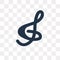 Treble clef vector icon isolated on transparent background, Treble clef transparency concept can be used web and mobile