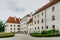 Trebon, Czech Republic.Renaissance chateau with baroque fountain surrounded by magnificent English style park.Castle in popular