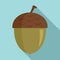 Tree acorn icon, flat style