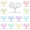 Tree, almond multi color icon. Simple thin line, outline  of tree icons for ui and ux, website or mobile application