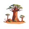 TREE OF Baobab Grandidier typical tree of Madagascar vector
