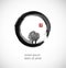 Tree in black enso zen circle