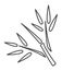 Tree branch with leaves. Bamboo black line icon