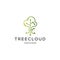 Tree cloud green  technology logo