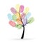 Tree with colorful finger prints vector