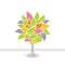 Tree with colorful leafs. Vector