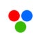Tree colors dot vector. Red, Blue and Green dots icon