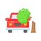 Tree falling on car, an editable icon of car accident, car insurance, damaged vehicle vector