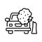 Tree falling on car, an editable icon of car accident, car insurance, damaged vehicle vector